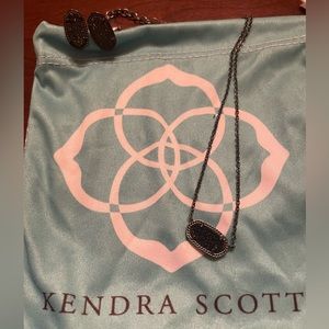 Kendra Scott Black Drusy earring and necklace SET